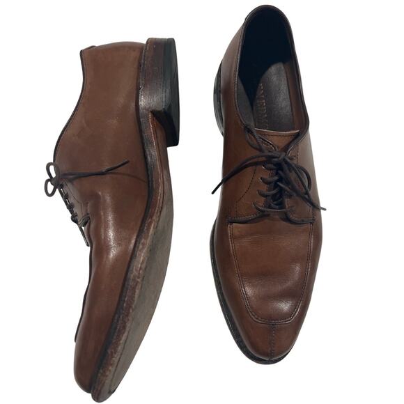 Allen Edmunds Delray Brown Leather Dress Shoes Men's Size 9D Split Toe USA Made - Picture 2 of 11